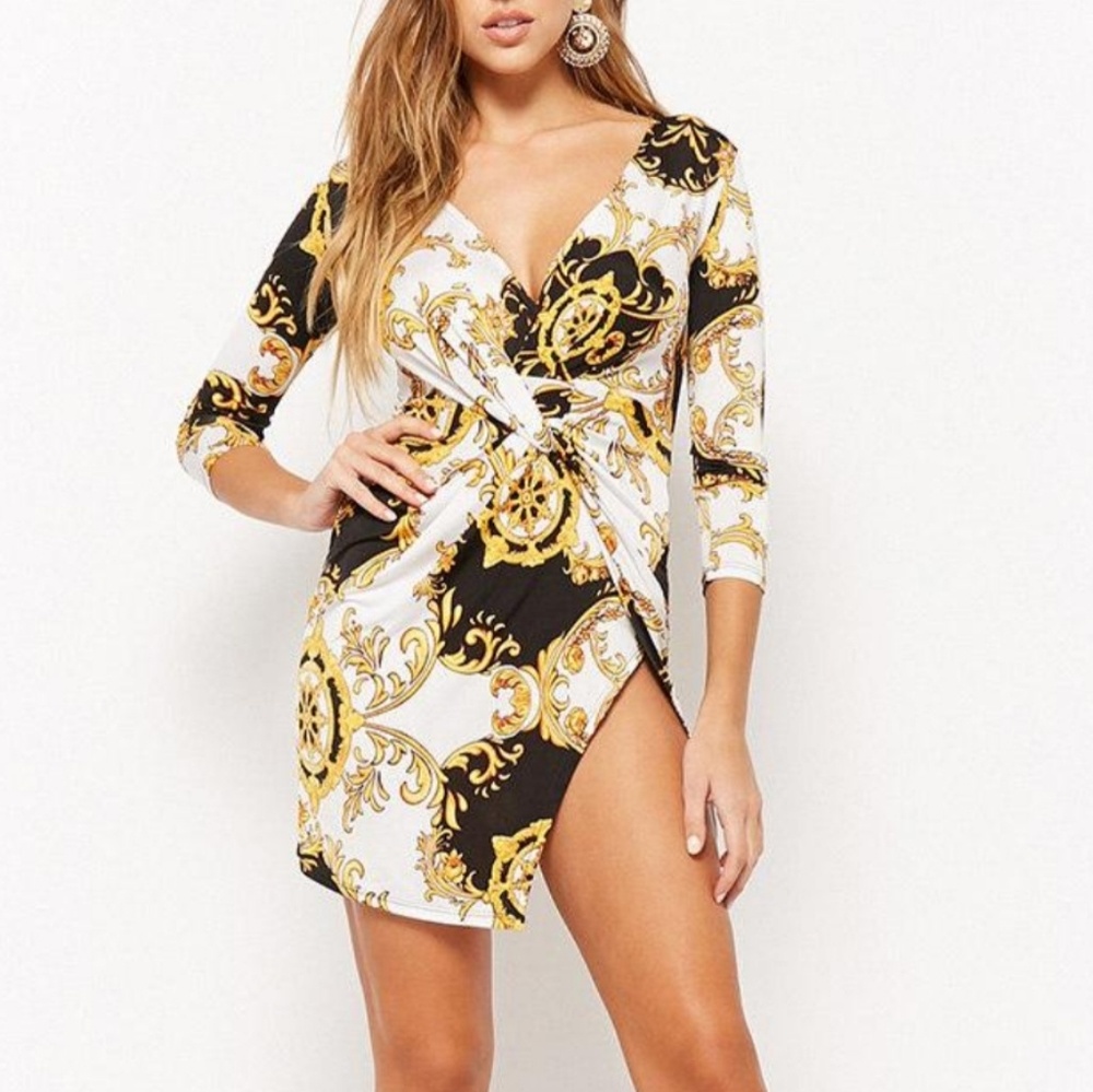 High leg cut out dress